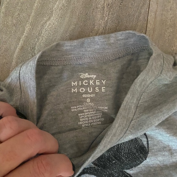 New Nwt Disney Womans Small Mickey Mouse t-shirt Top gray distressed super soft - Picture 3 of 5